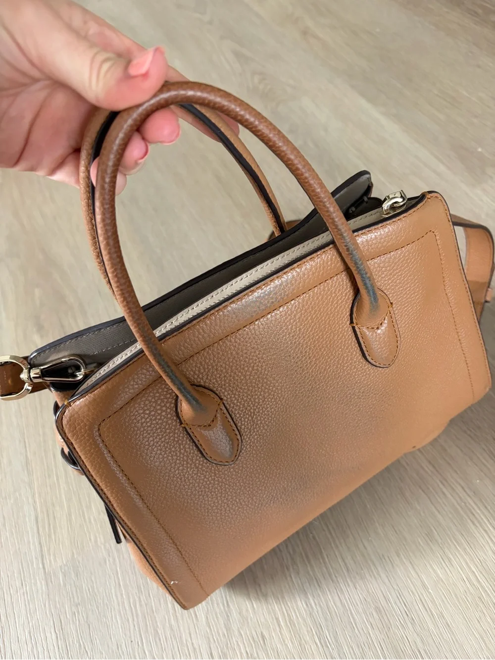 Kate Spade Brown Leather Handbag with Crossbody Strap